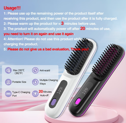Straightener Hair Brush Comb – Sleek, Effortless Styling
